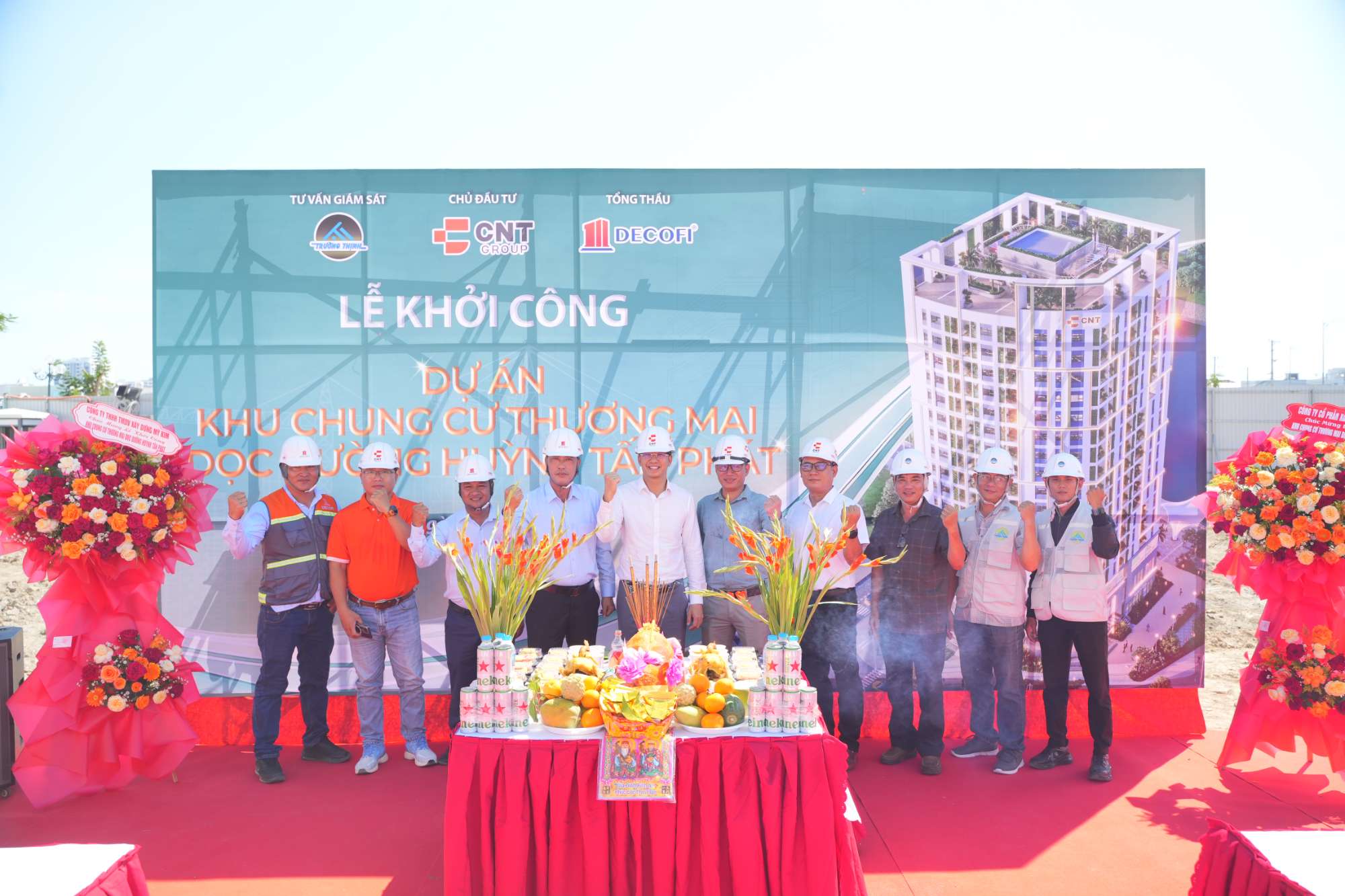 CNT GROUP KHỞI CÔNG PHẦN THÔ DỰ ÁN KHU CHUNG CƯ THƯƠNG MẠI DỌC ĐƯỜNG HUỲNH TẤN PHÁT